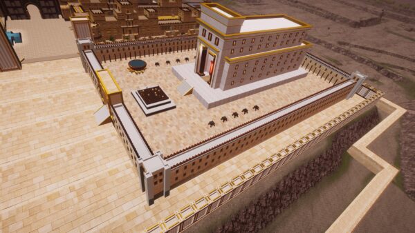 3D Side View of Solomon's Temple with Walls - Image 2